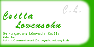 csilla lowensohn business card